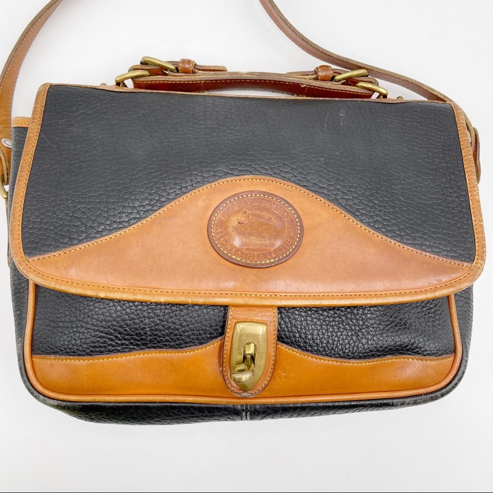 Dooney & Bourke Vintage Two Tone Leather Satchel - Picture 2 of 16